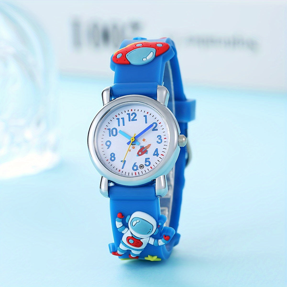 Kinderen Quartz Horloge | Astronaut & UFO Design met Zachte Silicone Band – Blauw