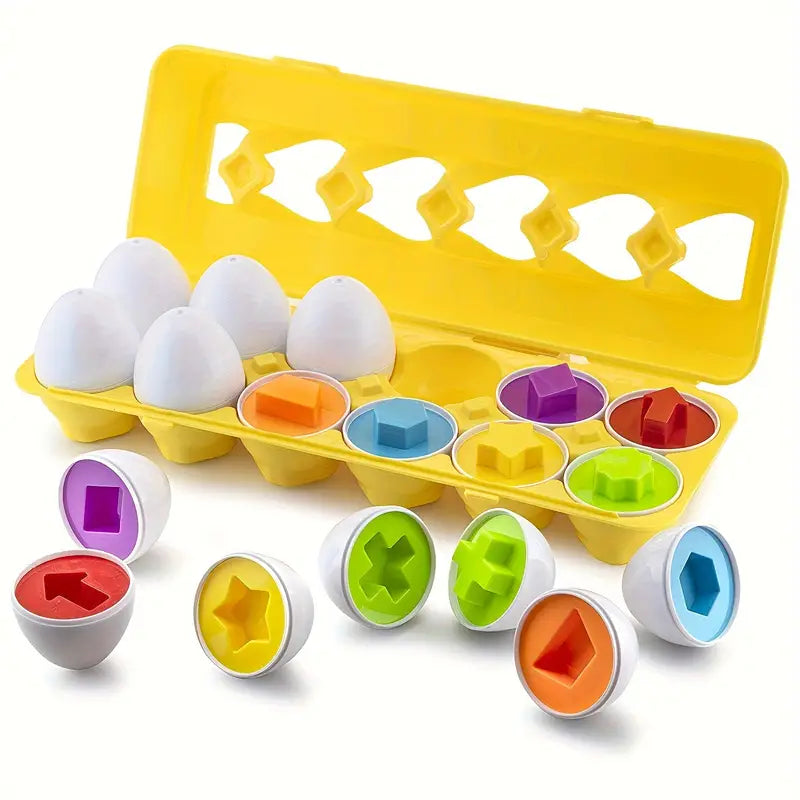 Color & Shape Matching Ei Puzzel Speelgoed | Educatieve Plastic Eieren Karton | Voor Peuters