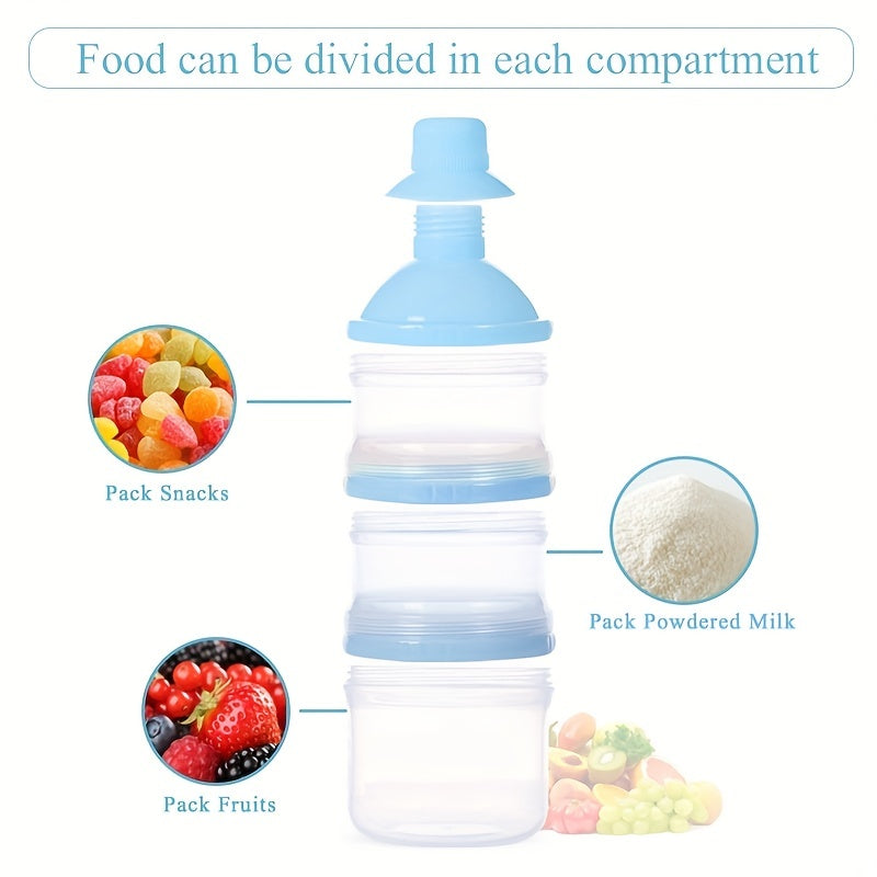 Draagbare Melkpoederdispenser | 4 Lagen Melkpoeder Container Snack Organizer voor Babyvoeding en Reizen