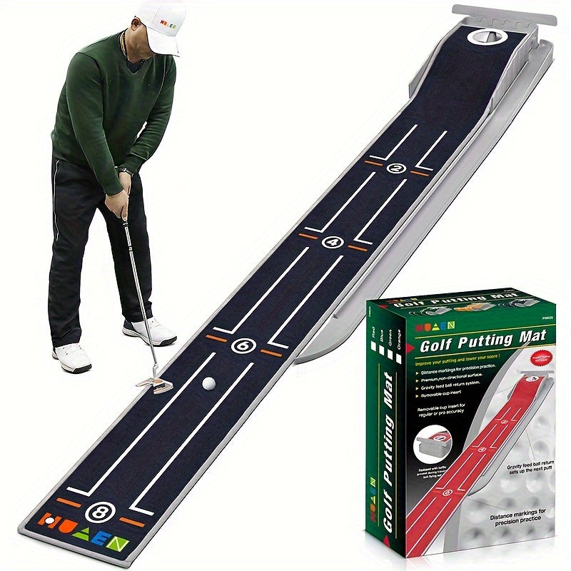 Mini Golf Putting Mat |  Compacte Mat met Balterugkeer, Indoor/Outdoor Golf Accessoire