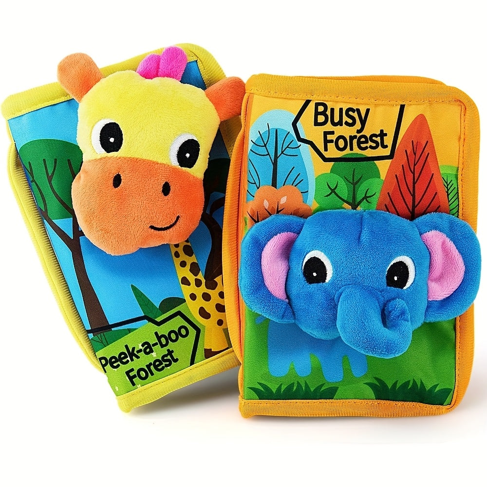 Set van 2 Zachte Stoffen Boekjes voor Baby's en Peuters - Sensorisch Boek Speelgoed voor Fijne Motoriek - Kraamcadeau