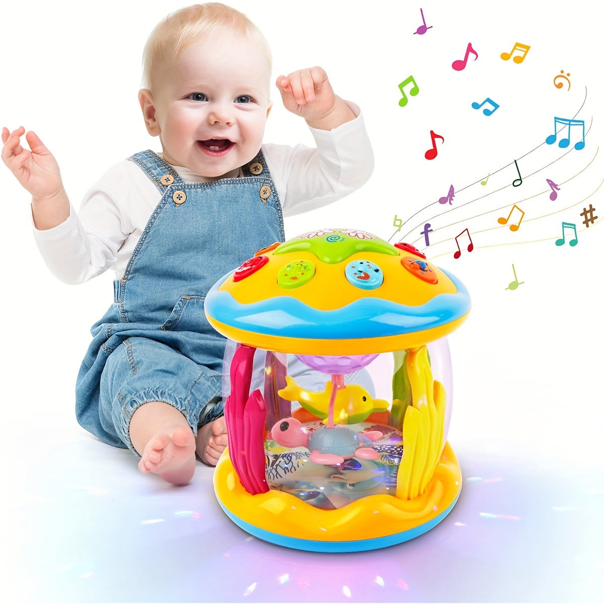 Baby Muzikaal Speelgym met Oceaan Projectorlichten | Interactief Speelgoed voor Kruipen & Buiklig Ontwikkeling