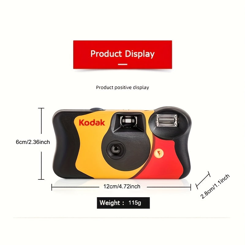 FunSaver wegwerpcamera met flitser | 27 foto’s, krasbestendig, compact, ideaal voor feest of reis