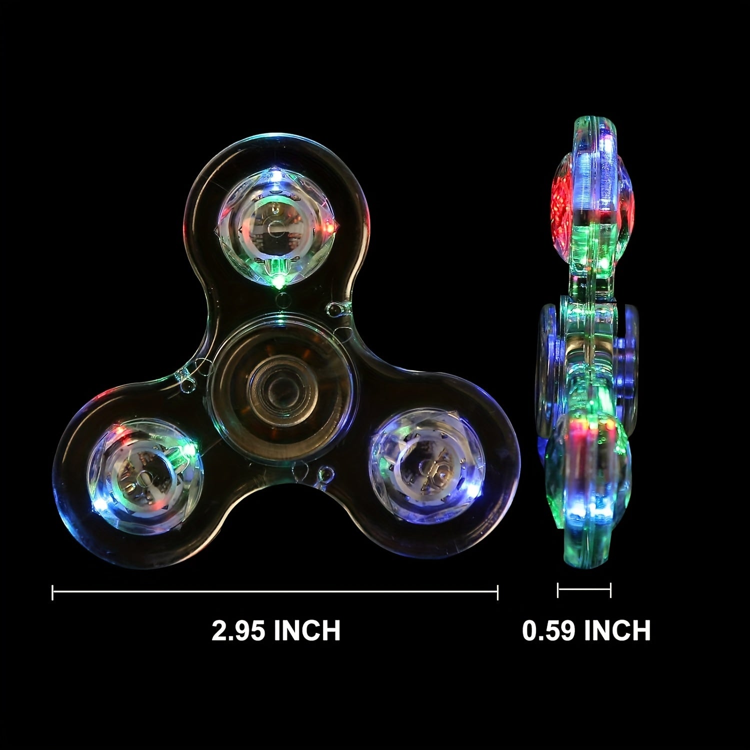 LED Light-Up Fidget Spinner - Transparant, Stressverlichtend Hand Speeltje voor Kinderen & Volwassenen, Kleurrijke Vinger Spinner
