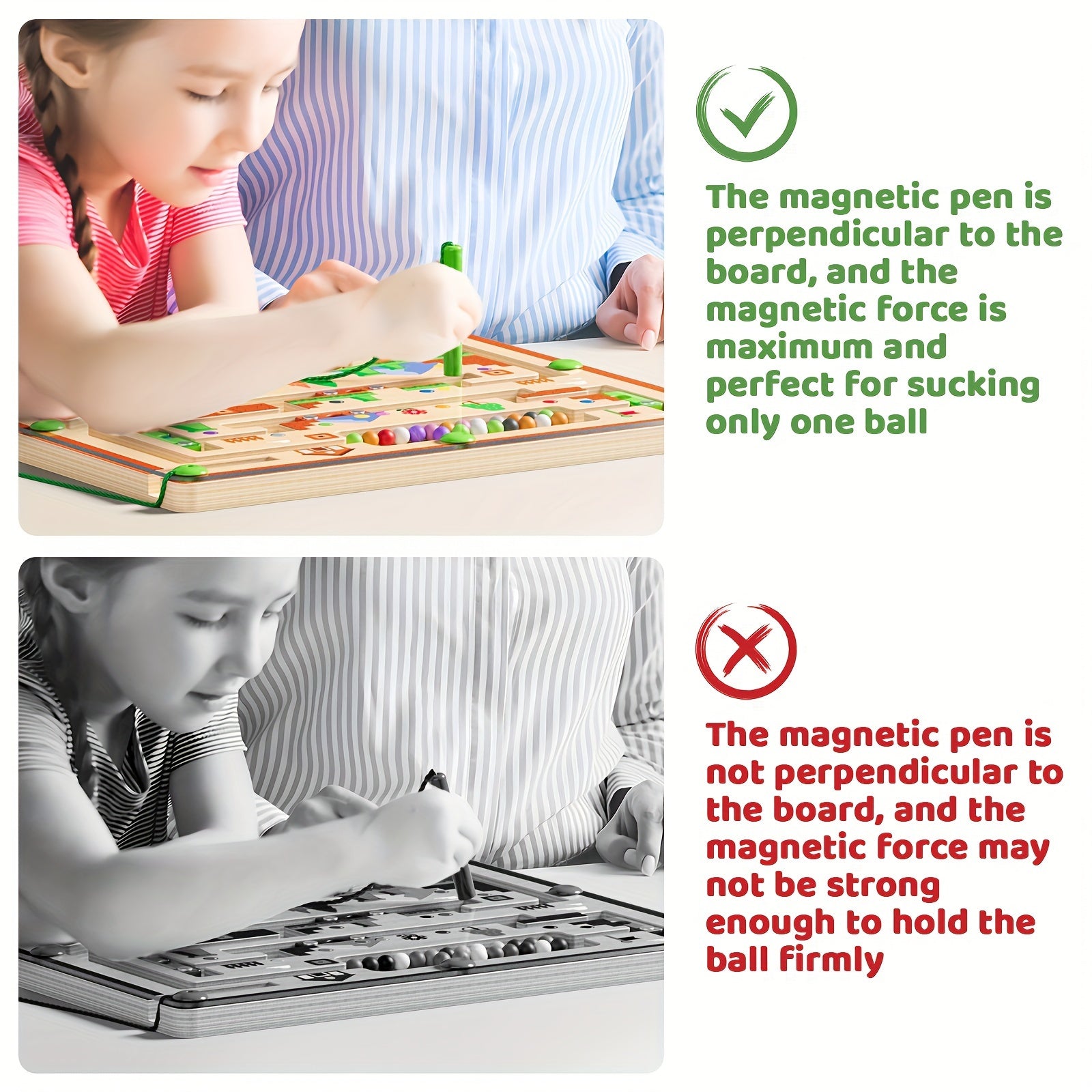 Magnetisch Doolhof met Kleuren & Getallen – Houten Montessori Speelgoed 3+