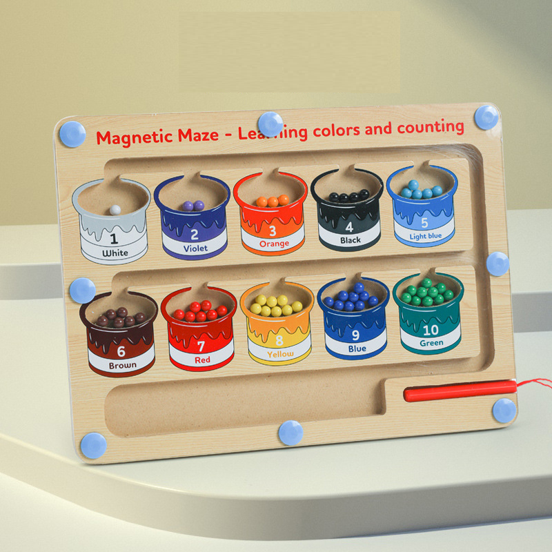 MagneticMaze™ – Magnetisch Kleur- en Cijferdoolhof | Montessori Speelgoed (1–6 jaar)